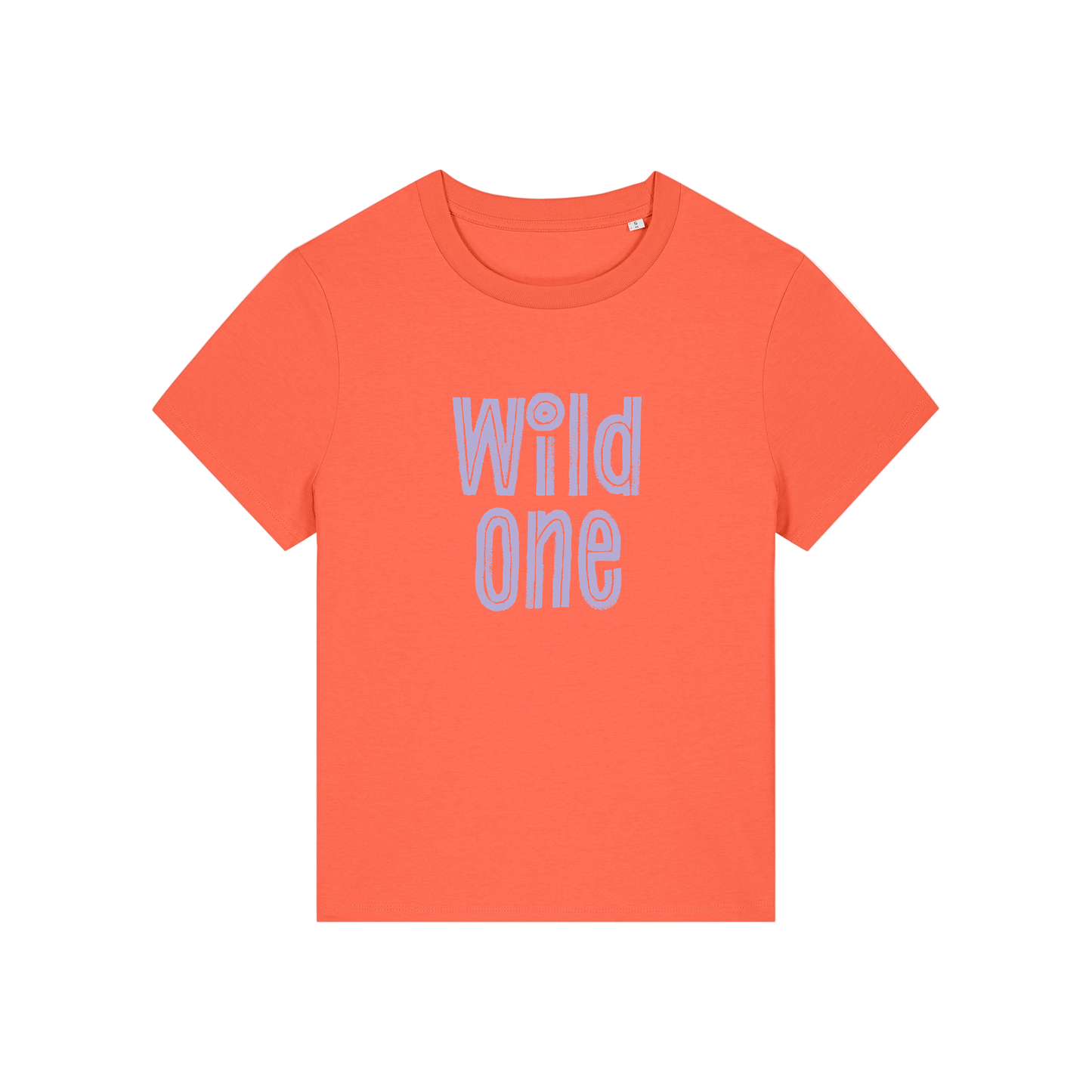 orange matching t-shirt with the slogan 'wild one'
