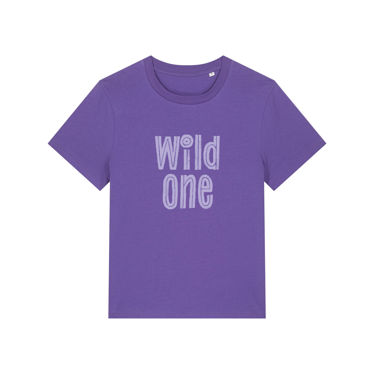 purple matching t-shirt with the slogan 'wild one'
