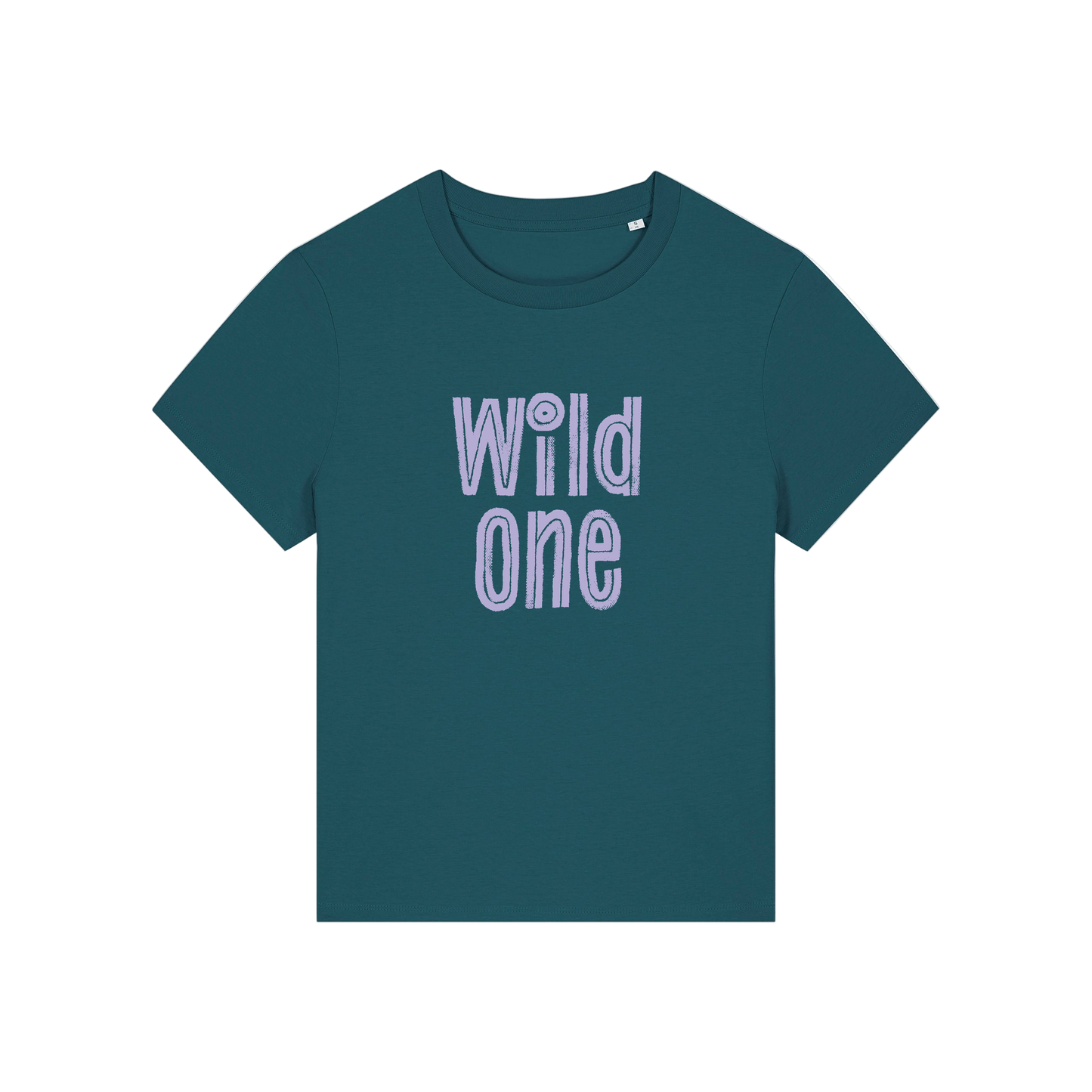 teal matching t-shirt with the slogan 'wild one'