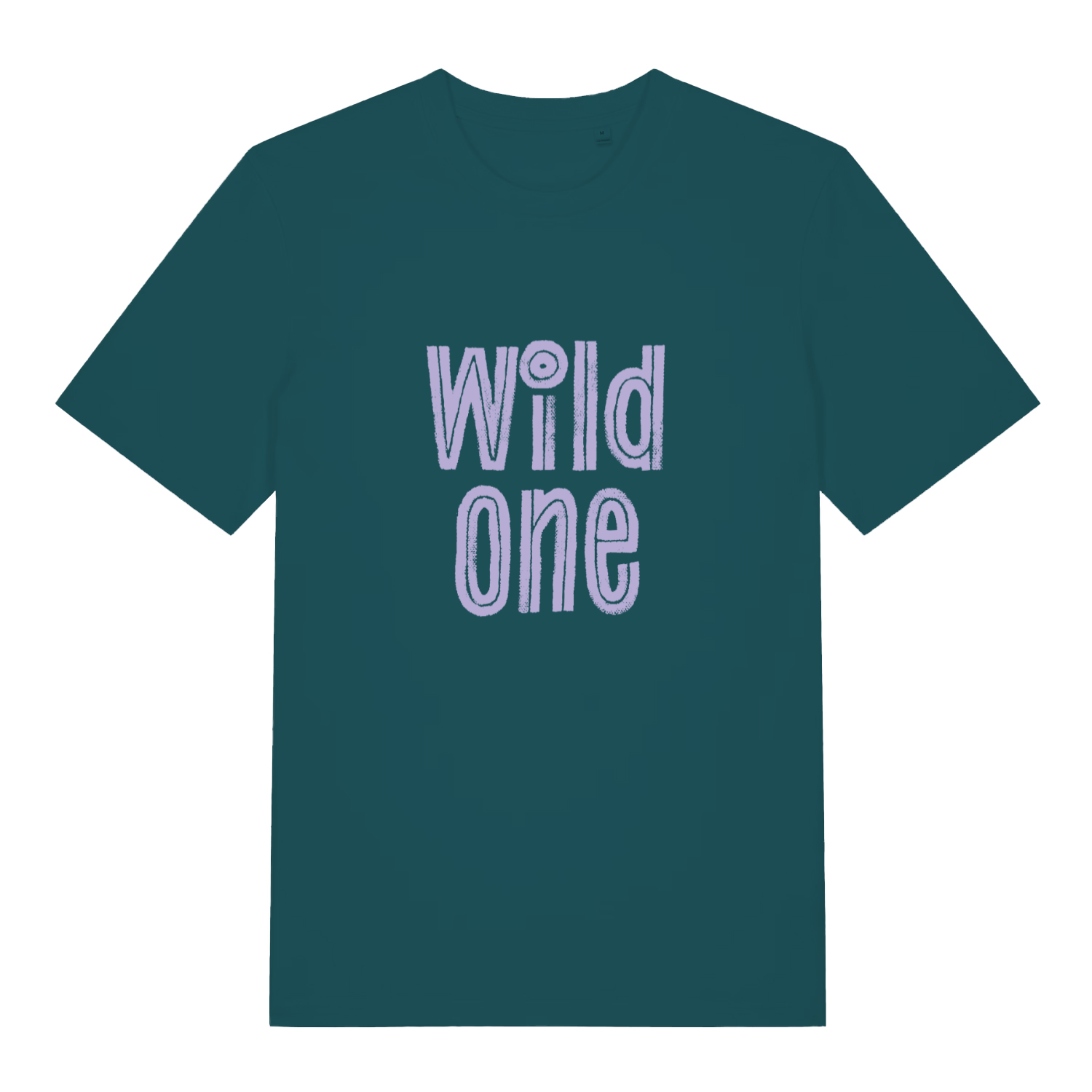 teal women's matching t-shirt with the slogan 'wild one'
