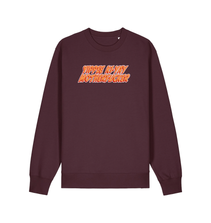 red brown christmas sweater with the slogan 'yippee ki-yay motherfucker