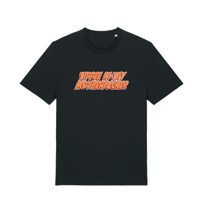 black movie t-shirt with the slogan 'yippee ki-yay motherfucker'