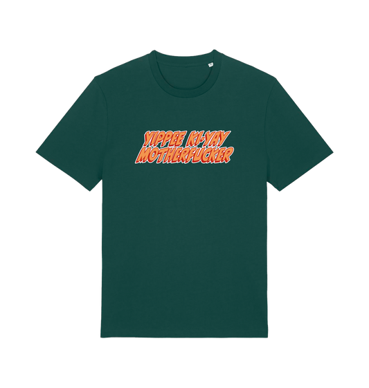green movie t-shirt with the slogan 'yippee ki-yay motherfucker'