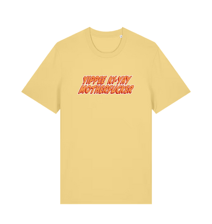 yellow movie t-shirt with the slogan 'yippee ki-yay motherfucker'