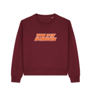 burgundy womens oversized christmas sweater with the slogan 'yippee ki-yay motherfucker'