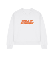 white womens oversized christmas sweater with the slogan 'yippee ki-yay motherfucker'