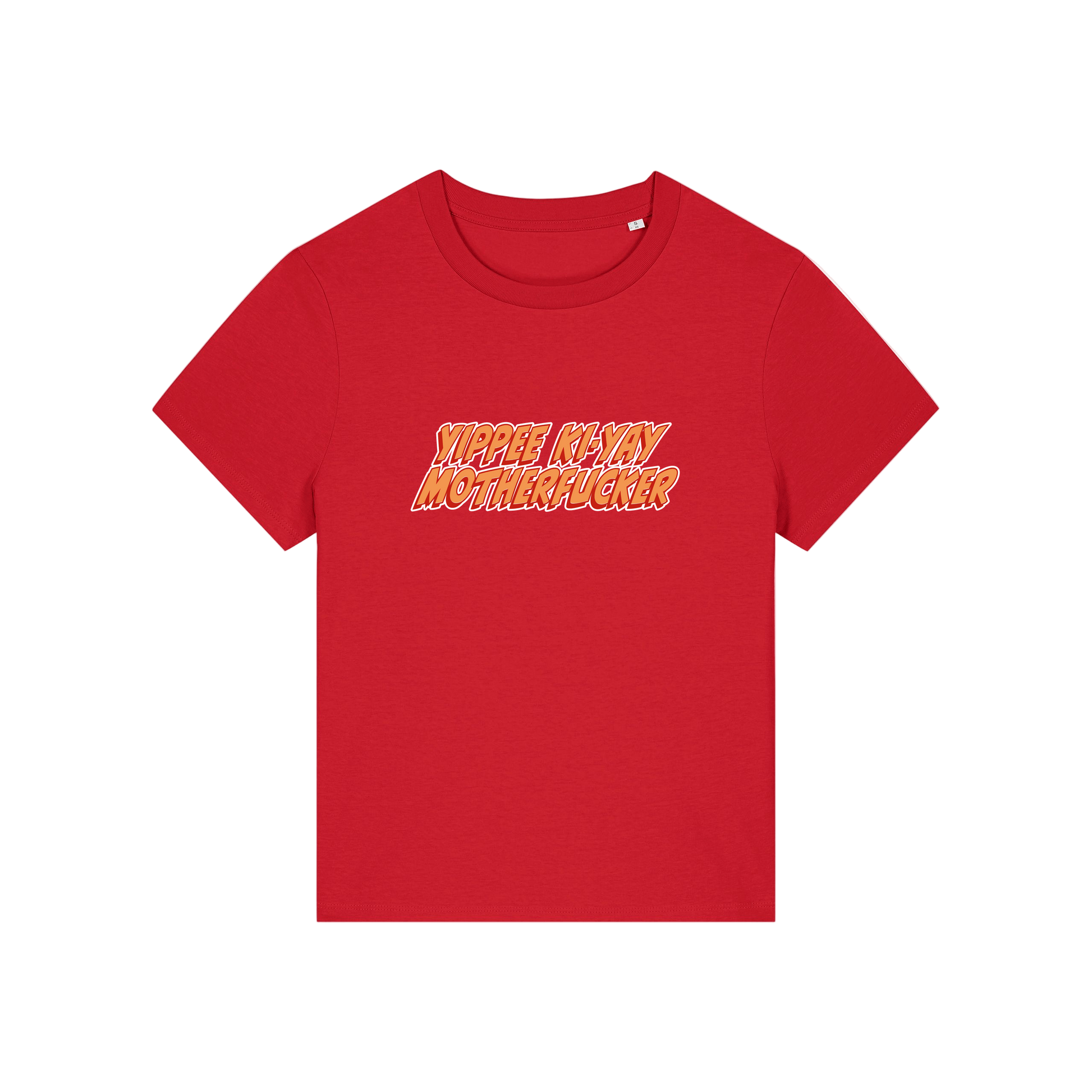 red christmas t-shirt with the slogan 'yippee ki-yay motherfucker'